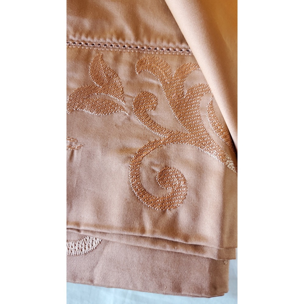 Fieldcrest Luxury 100% Supima Cotton Embroidered Flat Sheet mauve 101x104 queen